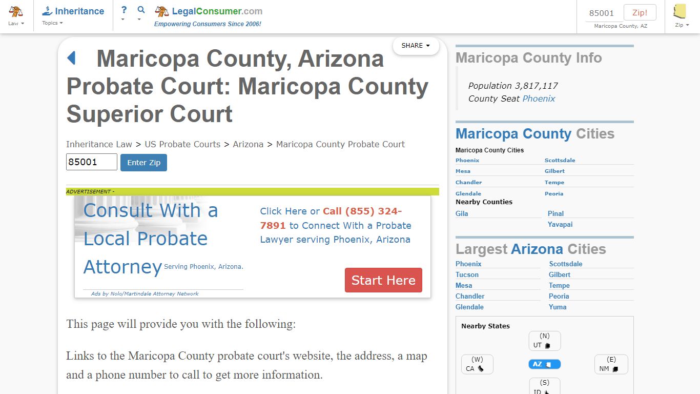 Maricopa County Probate Court - LegalConsumer.com